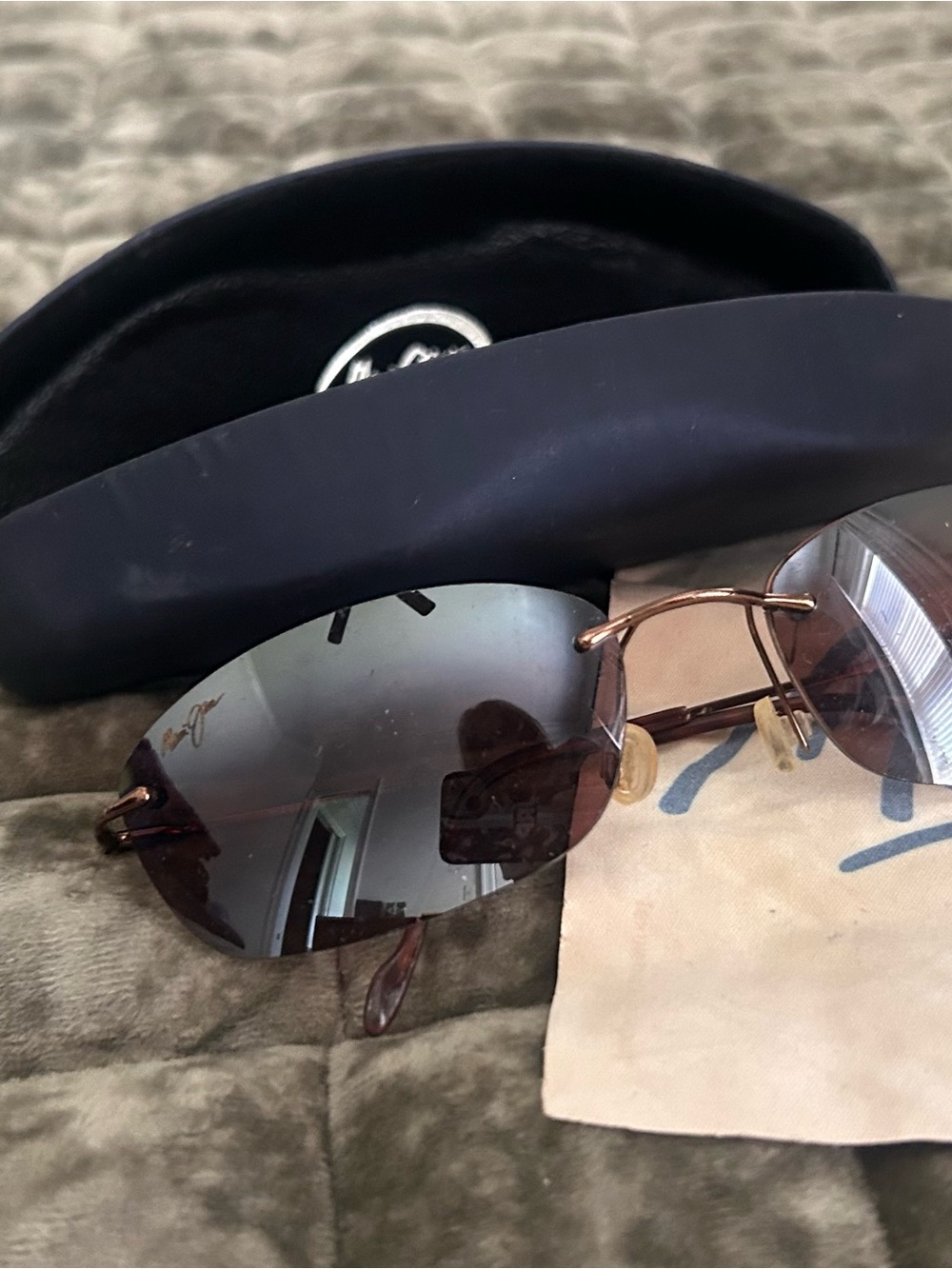 Maui Jim Rimless Sunglasses with Brown Gradient Lenses